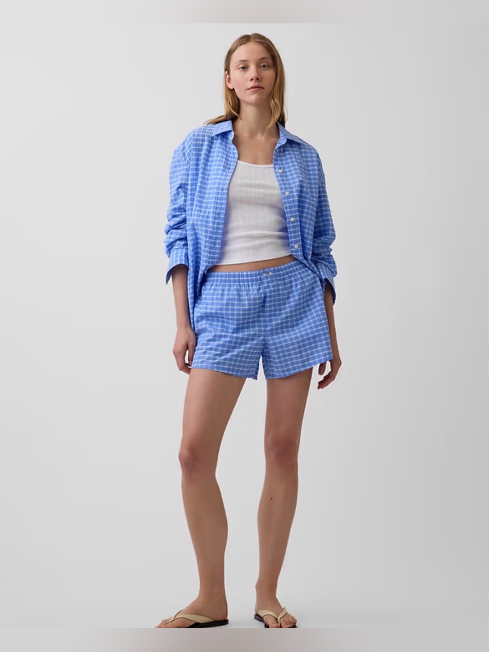 Gap 4” Seersucker Plaid Boxer Shorts